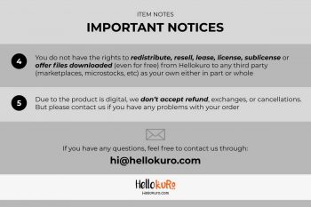 Important Notices of Chibi Anime Color (Half Body) - Custom Cartoon Portrait For Personalized Gift, Printable or Framed Wall Art by Hellokuro