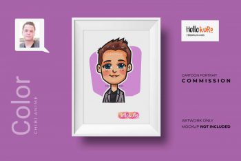 Chibi Anime Color (Half Body) - Custom Cartoon Portrait For Personalized Gift, Printable or Framed Wall Art by Hellokuro