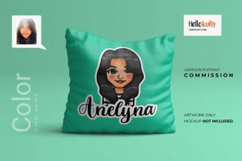 Chibi Anime Color (Half Body) - Custom Cartoon Portrait For Personalized Gift, Printable or Framed Wall Art by Hellokuro