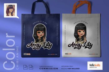 Chibi Anime Color (Half Body) - Custom Cartoon Portrait For Personalized Gift, Printable or Framed Wall Art by Hellokuro