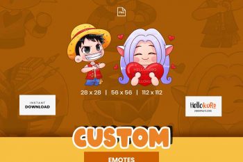 CUSTOM Emotes for Streamer - Youtube, Discord, Twitch Emotes - Art by Hellokuro