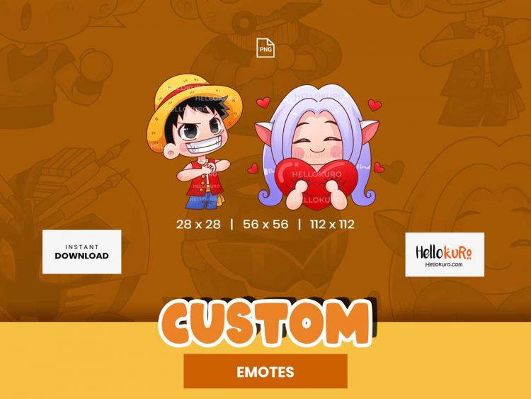 CUSTOM Emotes for Streamer - Youtube, Discord, Twitch Emotes - Art by Hellokuro