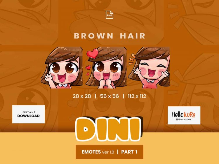 DINI ver 1 - Part 1 - Emotes for Streamer - Youtube, Discord, Twitch Emotes - Art by Hellokuro