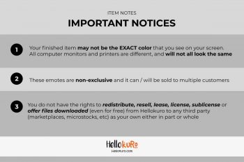 Important Notices of Hellokuro's Emotes for Streamer - Youtube, Discord, Twitch Emotes