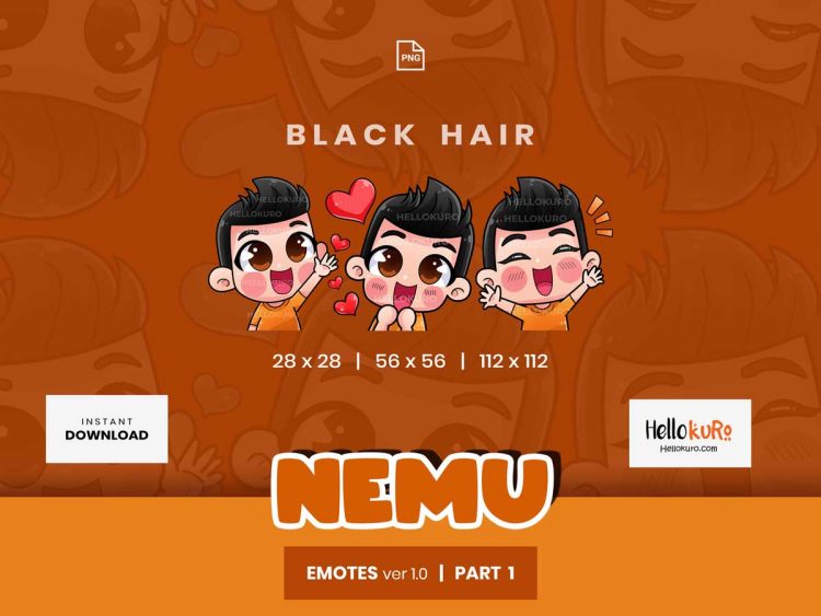 NEMU ver 1 - Part 1 - Emotes for Streamer - Youtube, Discord, Twitch Emotes - Art by Hellokuro