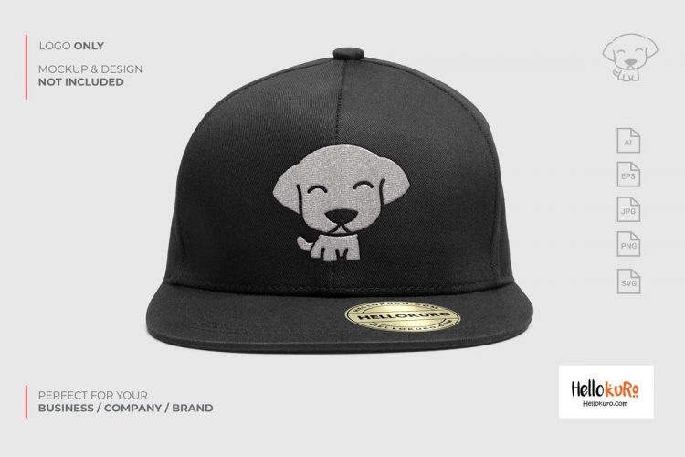 DEEDE - Cute Puppy Kids Dog Simple Mascot Cartoon Logo Design For Your Pet Store or Pet Shop Brand in Snapback Cap